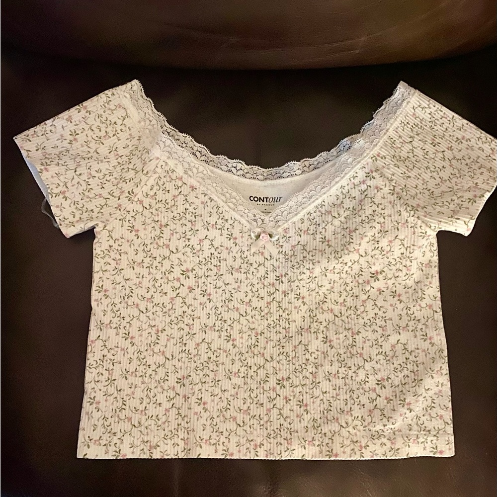PacSun White Lace Detail Top